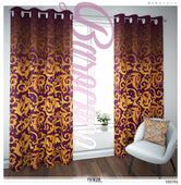 Gold Pattern Maroon PREMIUM Curtain Panel. Available on 12 Fabric, Heavy & Sheer. Made to Order. 100196