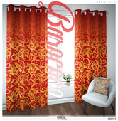 Scarlet Gold Pattern PREMIUM Curtain Panel. Available on 12 Fabric, Heavy & Sheer. Made to Order. 100197