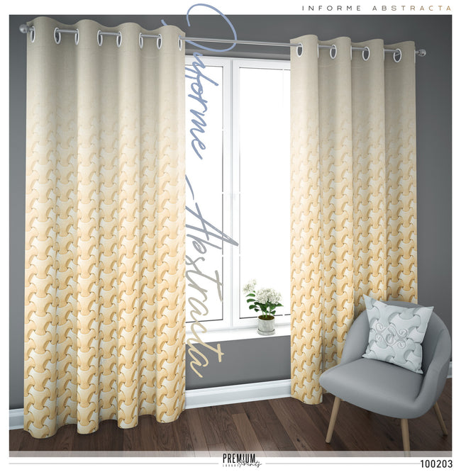 Beige Weave Pattern PREMIUM Curtain Panel, Available on 12 Fabrics, Heavy & Sheer. Made to Order. 100203