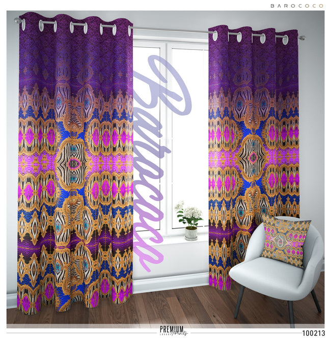 Vibrant Fuchsia Ornate PREMIUM Curtain Panel, Available on 12 Fabrics, Made to Order. 100213