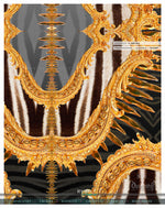 Golden Ornate Grey PREMIUM Curtain Panel. Available on 12 Fabrics. Heavy & Sheer. 100216