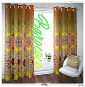 Yellow Baroque Ornate PREMIUM Curtain Panel. Available on 12 Fabrics. Heavy & Sheer. 100219