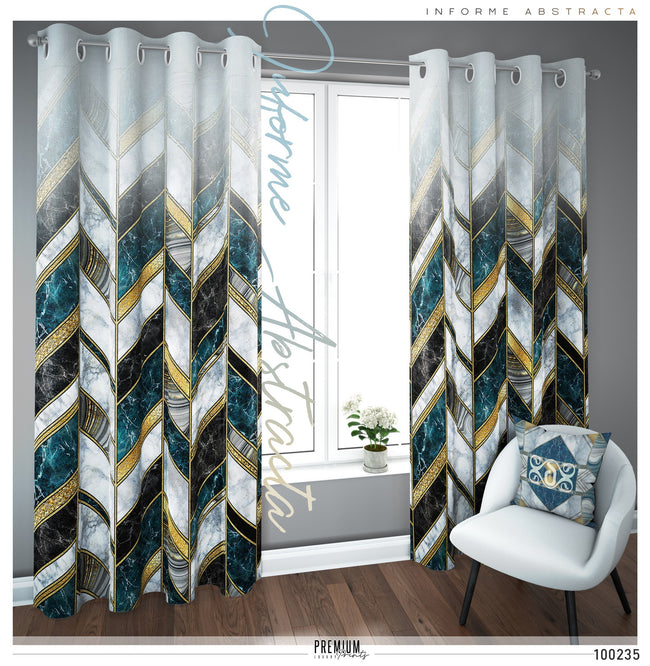 Marble Tiles Print PREMIUM Curtain Panel. Available on 12 Fabrics, Made to Order. 100235