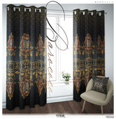 Decorous Baroque Dark PREMIUM Curtain Panel. Available on 12 Fabrics. Heavy & Sheer. 100240