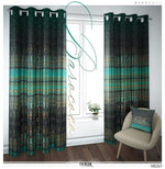 Turquoise Pattern PREMIUM Curtain Panel. 12 Fabric Options. Made to Order. Heavy And Sheer. 100247