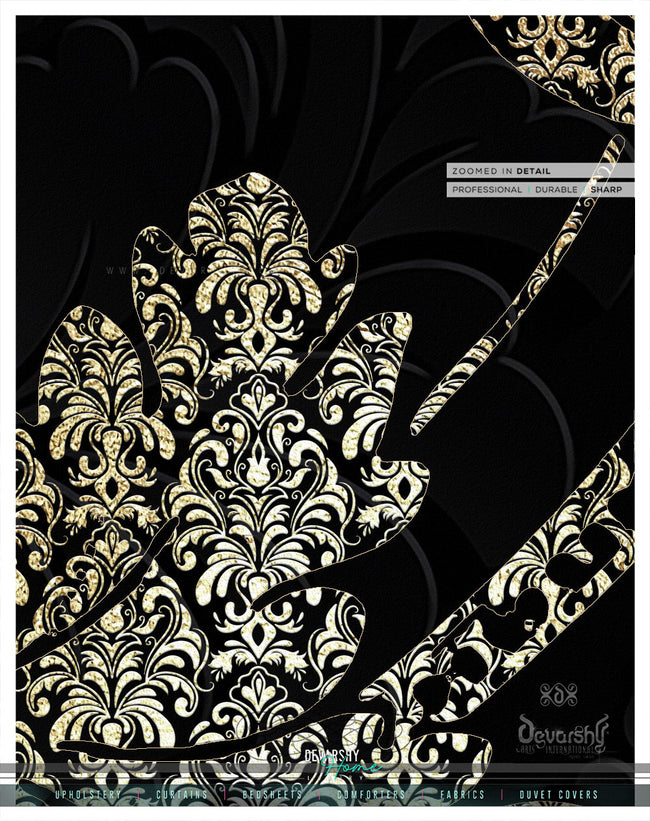 Luxurious Black Damask PREMIUM Curtain Panel. Available on 12 Fabrics. Heavy & Sheer. 100256