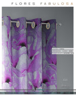 Fuchsia Painted Floral PREMIUM Curtain Panel. Available on 12 Fabrics. Made to Order. 10025