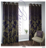 Luxurious Damask Navy PREMIUM Curtain Panel. Available on 12 Fabrics. Heavy & Sheer. 100260