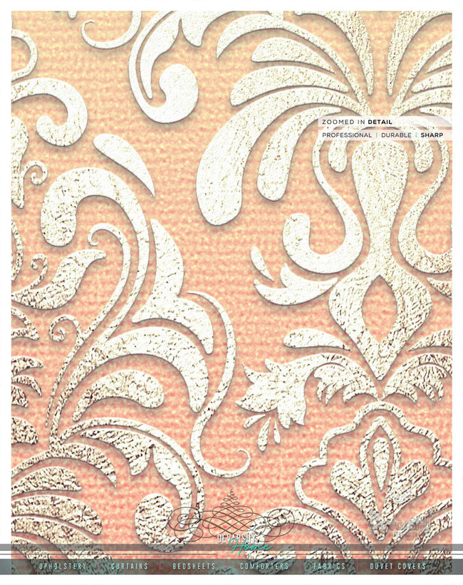 Pastel Pink Damask PREMIUM Curtain Panel. Available on 12 Fabrics. Made to Order. 100270