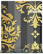 Ornate Damask Stripes PREMIUM Curtain Panel. Available on 12 Fabrics. Made to Order. 100277