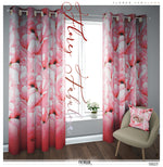 Red Painted Floral PREMIUM Curtain Panel. Available on 12 Fabrics. Made to Order. 10027