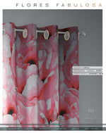 Red Painted Floral PREMIUM Curtain Panel. Available on 12 Fabrics. Made to Order. 10027