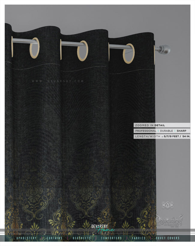 Dark Grey Damask PREMIUM Curtain Panel. 12 Fabric Options. Made to Order. Heavy And Sheer.  100281