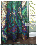 Green Abstract Art PREMIUM Curtain Panel, Available on 12 Fabrics, Made to Order. 100289