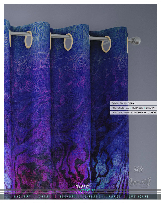 Flowing River Of Colors PREMIUM Curtain Panel. Available on 12 Fabrics. Made to Order. 100299