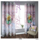 Organic Pink Floral PREMIUM Curtain Panel. Available on 12 Fabrics. Made to Order. 100308