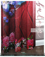 Red Knitted Pattern Floral PREMIUM Curtain Panel. Available on 12 Fabrics. Made to Order. 100311