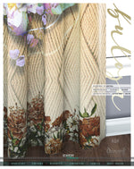 Beige Knitted Pattern Floral PREMIUM Curtain Panel. Available on 12 Fabrics. Made to Order. 100314