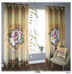 Beige Knitted Pattern Floral PREMIUM Curtain Panel. Available on 12 Fabrics. Made to Order. 100314