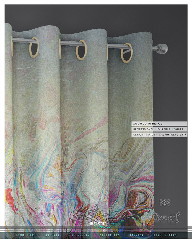 Free Flowing Colors Marbling Art PREMIUM Curtain Panel. Available on 12 Fabrics. Made to Order. 100316