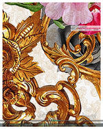 Golden Floral PREMIUM Curtain Panel. Made to Order on 12 Fabric Options - 100318