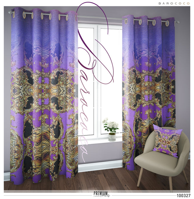 Violet Animal Print PREMIUM Curtain Panel. Available on 12 Fabrics, Made to Order. 100327