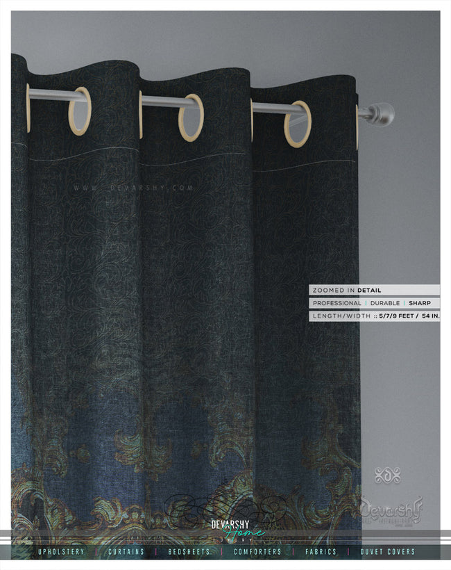 Blue Animal Print PREMIUM Curtain. 12 Fabric Options. Made to Order. Heavy And Sheer.  100328