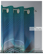 Blue Futuristic Design PREMIUM Curtain Panel. Available on 12 Fabrics. Made to Order. 100330
