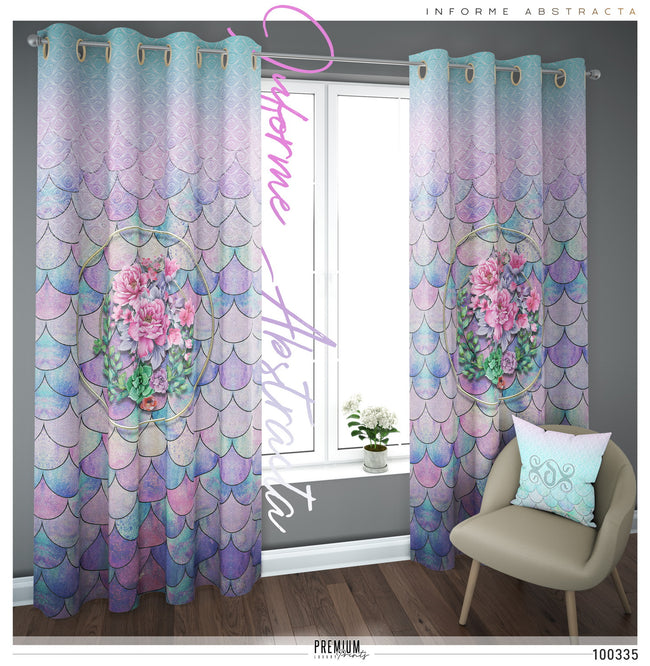 Lavender Scallops Pattern PREMIUM Curtain Panel. Available on 12 Fabrics. Made to Order. 100335