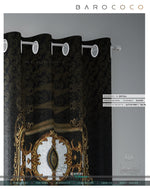 Opulence Of Sicily, Golden Baroque PREMIUM Curtain. Available on 12 Fabrics. Made to Order. 100337
