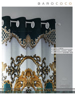 The Amber Room Teal PREMIUM Curtain Panel. Available on 12 Fabrics. Made to Order. 100355D