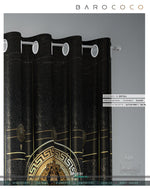 Baroque Black Beauty PREMIUM Curtain Panel. Available on 12 Fabrics. Made to Order. 100356