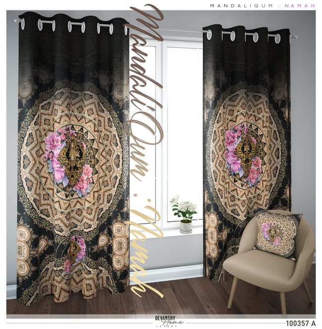 One Universe Mandala PREMIUM Curtain Panel. Available on 12 Fabrics. Made to Order. 100357A