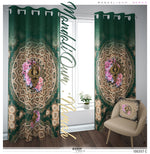 One Universe Green Mandala PREMIUM Curtain Panel. Available on 12 Fabrics. Made to Order. 100357C