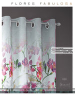 Basket Of Flowers Printed PREMIUM Curtain. Available on 12 Fabrics. Made to Order. 100359