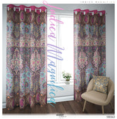 Pink Paisley Print PREMIUM Curtain Panel. Available on 12 Fabrics. Made to Order. 100363
