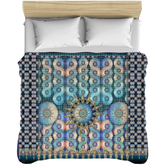 Blue Pearls Printed Comforter, Quilted Duvet, Bed Linen, Luxury Bedding, Quilt, Devarshy Home