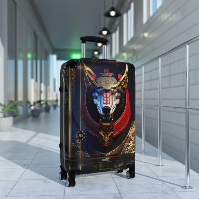 SAMURAI HUSKY Suitcase 3 Sizes Carry-on Suitcase Robot Dog Luggage Black Hard Shell Suitcase| D20127