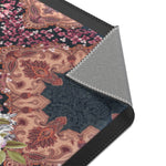 Dark Grey Florals Area Rug, Available in 3 sizes | D20015