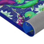 BLUE Koi Fish Area Rug, Available in 3 sizes | D20019
