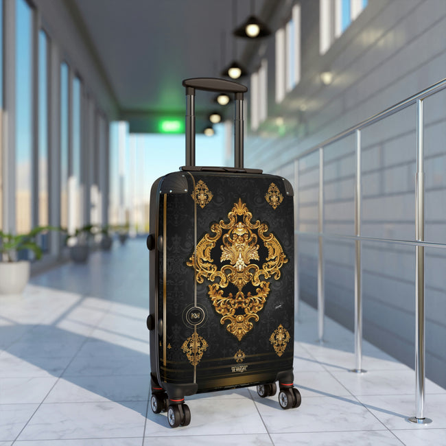 Belgrade Medallion Suitcase 3 Sizes Carry-on Suitcase Black Travel Luggage Hard Shell Suitcase | XTQ1003A