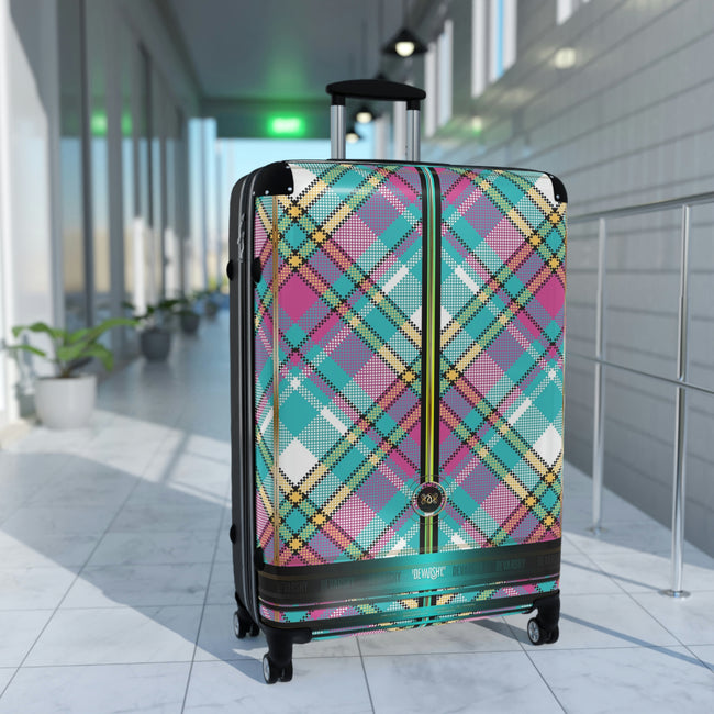 Tartan Plaids Suitcase 3 Sizes Carry-on Suitcase Plaids Travel Luggage Hard Shell Suitcase | D20109