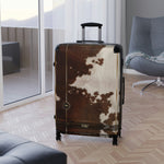 Cow Print Suitcase 3 Sizes Carry-on Suitcase Animal Print Suitcase Cow Skin Luggage Hard Shell Suitcase| 11222