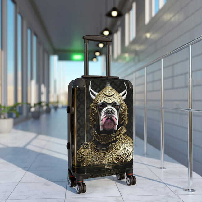Viking warrior BULLDOG Suitcase 3 Sizes Carry-on Suitcase Robot Bulldog Luggage Hard Shell Suitcase | D20124