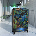 Blue Peacock Suitcase 3 Sizes Carry-on Suitcase Peacock Print Luggage Hard Shell Suitcase | D20029