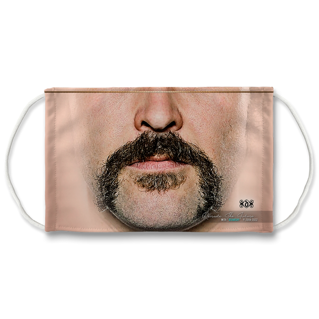 Handlebar Moustache Realistic Face Mask With Filter And Nose Wires - 90027