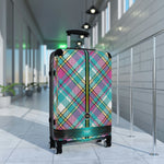 Tartan Plaids Suitcase 3 Sizes Carry-on Suitcase Plaids Travel Luggage Hard Shell Suitcase | D20109