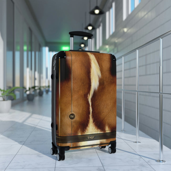 Horse Skin Print Suitcase 3 Sizes Carry-on Suitcase Animal Print Luggage Brown Hard Shell Suitcase | 11222B
