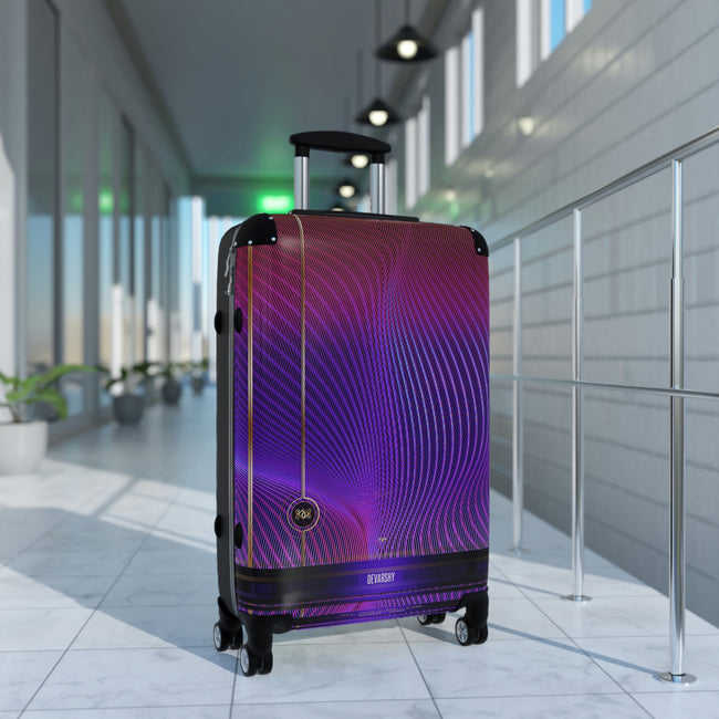 Purple Nazca Lines Suitcase 3 Sizes Carry-on Suitcase Stripes Travel Luggage Violet Hard Shell Suitcase | 11371B