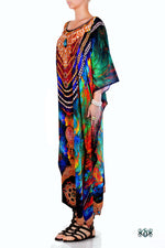 Devarshy Designer Attractive Peacock Design Long Embellished Kaftan Dress - 002 , Apparel - DEVARSHY, DEVARSHY
 - 2